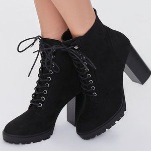Black faux Sued boots